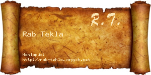 Rab Tekla névjegykártya